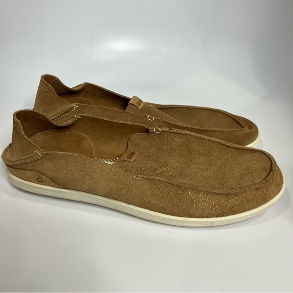 Olukai Nalukai Kala slip on shoes loafers tan brown men’s size 13 casual trendy - Picture 2 of 11
